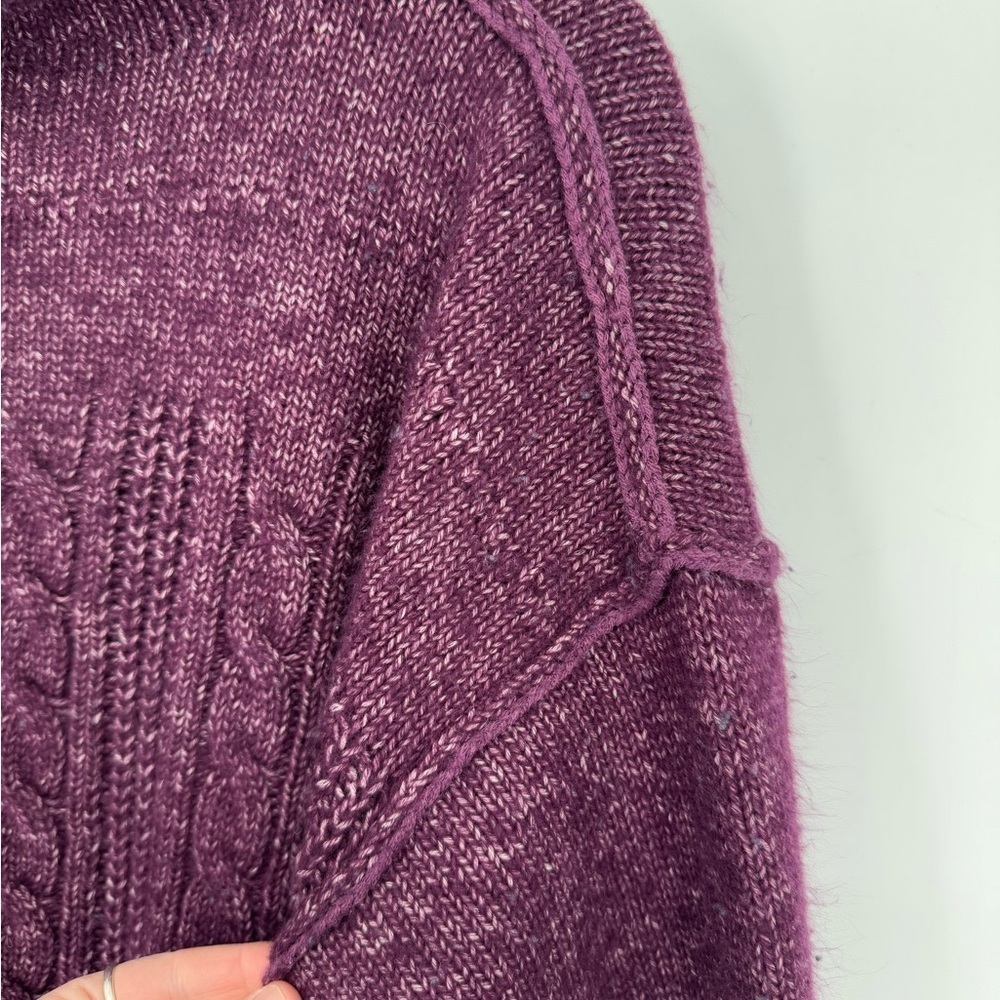 A.N.A. A New Approach Women's Plum Cable Knit Sweater Winter Mock Neck Size XL - Picture 6 of 9
